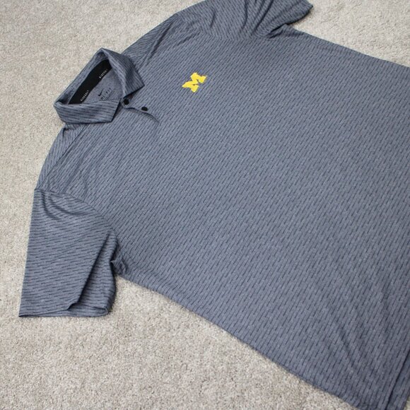 Nike Golf Michigan Polo Shirt Mens Large Blue Vapor Standard Fit S/S Dri-Fit - Picture 6 of 13